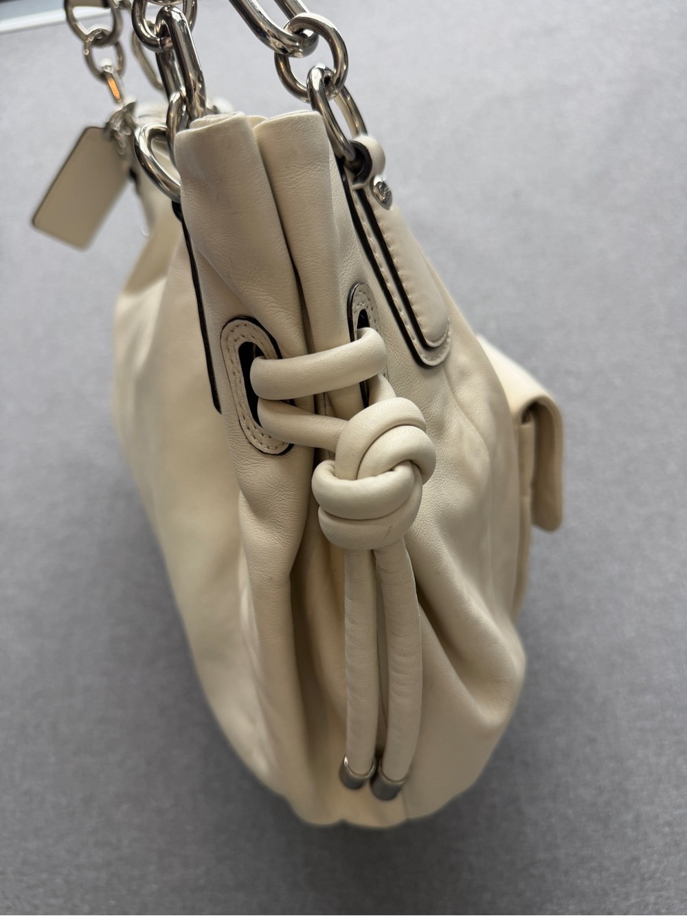 Coach Kristin Off White Leather Satchel Bag - Picture 6 of 10